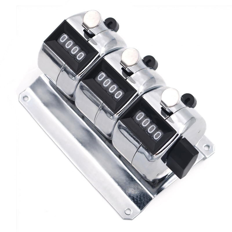 GOGO 3-Unit Metal Tally Counter, Digit Number Desktop Mechanical Counter, Resettable Triple-Unit Bank