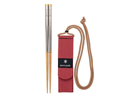 Snow Peak Wabuki 8" Chopsticks with Carry Sleeve, Ultralight Japanese Cutlery for Camping, Daily use & Outdoors Medium