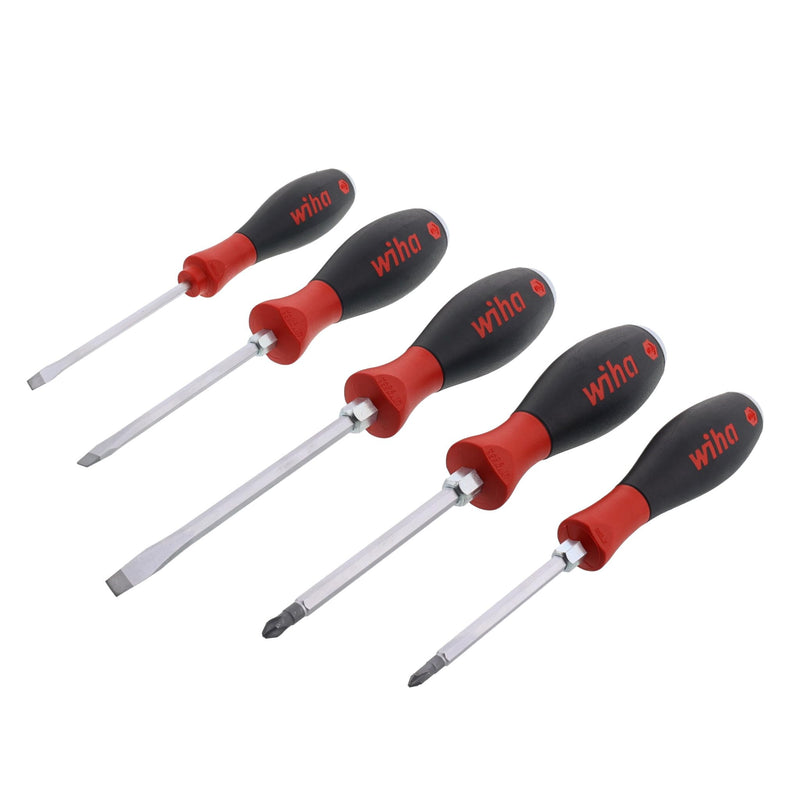 Wiha 53075 5-Piece Slotted and Phillips Extra Heavy Duty Screwdrivers Slotted & Phillips Set, 5 Piece