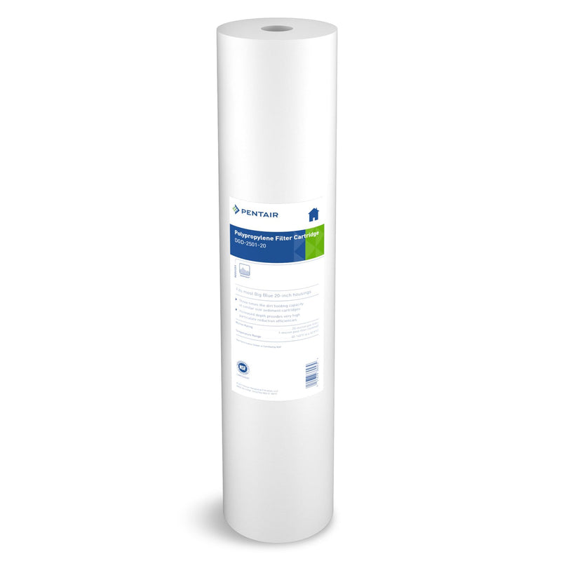 [Australia - AusPower] - Pentair Pentek DGD-2501-20 Big Blue Water Filter, 20-Inch Whole House Sediment Filter Cartridge Replacement, Dual-Gradient Density Spun Polypropylene, 20" x 4.5", 1 Micron, Pack of 1, White 