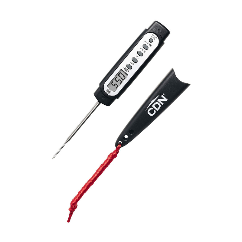 [Australia - AusPower] - CDN ProAccurate® Waterproof Digital Thermometer with Protective Sheath, Easy to Read Display, 2.75" Stem with Thin Tip, Black/White (Q2-450X) Black/White Display - 2.75" Stem 1 EA 