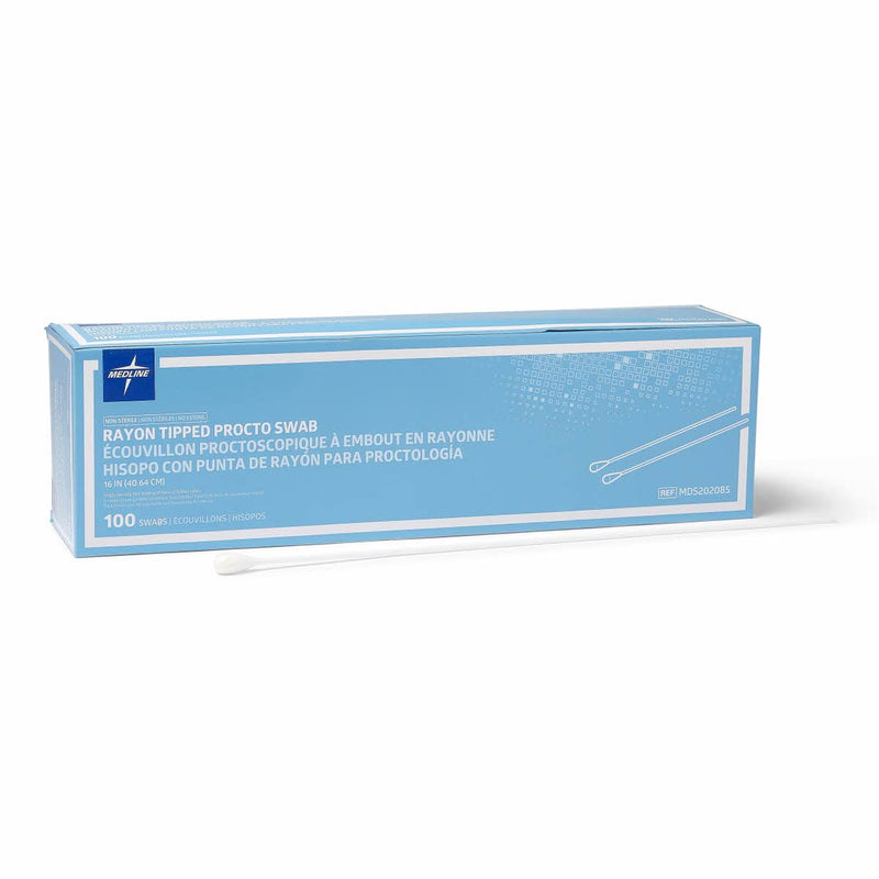 [Australia - AusPower] - Medline Non-Sterile Proctoscopic Swabstick with Rayon Tip, Ideal for Medical Examinations, 16", Case of 500 