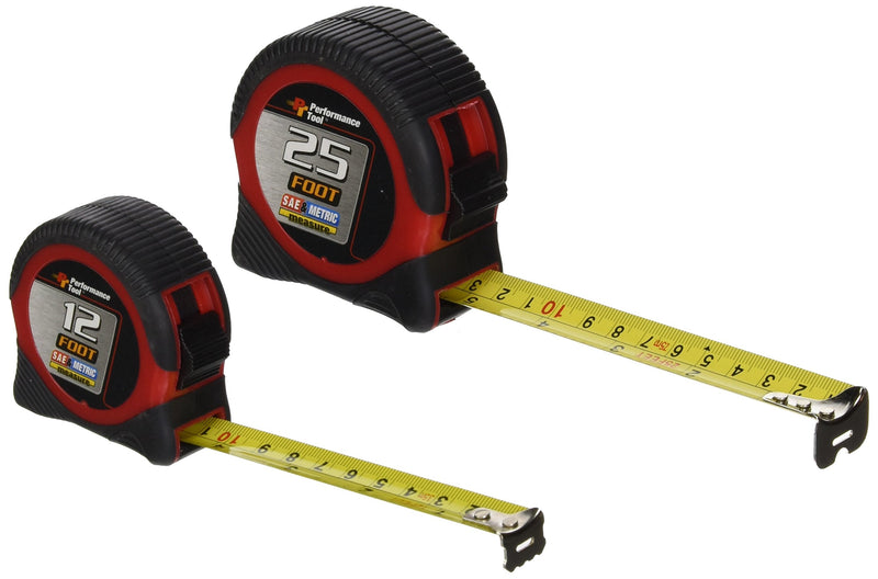 [Australia - AusPower] - Performance Tool W5124BP 2piece SAE and MET Tape Measure 25' & 12' SAE & MET Combo 