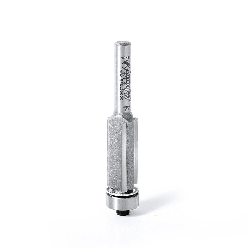 Amana Tool - 47114 Carbide Tipped Flush Trim 1/2 Dia x 1" 4 Shank 3-Flute