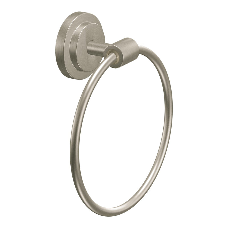 Moen DN0786BN Iso Bathroom Hand Towel Ring, Brushed Nickel 1 Count (Pack of 1)