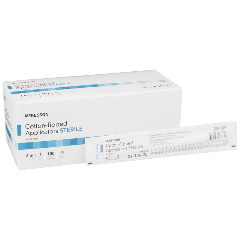[Australia - AusPower] - McKesson Cottontip Applicator Sterile 6" - Box of 200 - Model 24-106-2s 