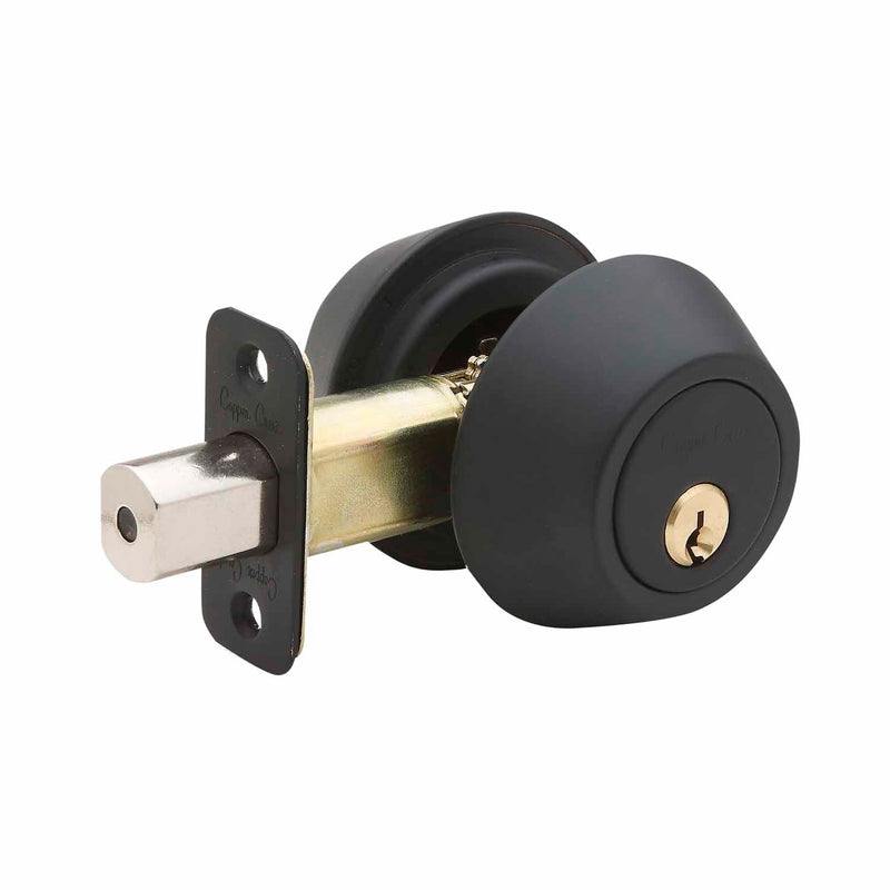 Copper Creek DB2420BC Double Locking Contemporary Styled Deadbolt in Black Matte Finish