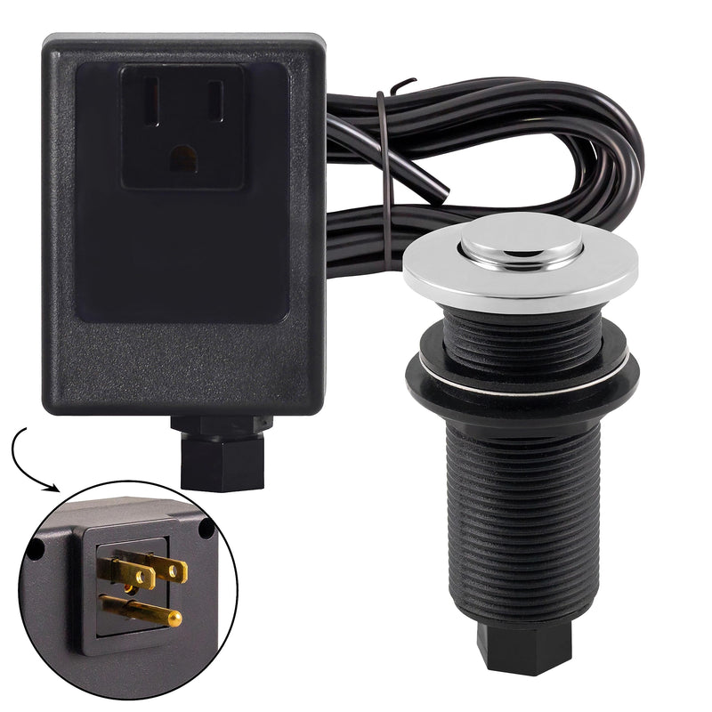 Westbrass ASB-26 Disposal Air Switch and Single Outlet Control Box, Polished Chrome 1 Pack