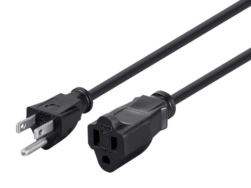 [Australia - AusPower] - Monoprice 6ft 16AWG Power Extension Cord Cable - SJT 16/3C NEMA 5-15P TO NEMA 5-15R (13A/125V) AP301+SP506 - Black 6 Feet 1 Pack 