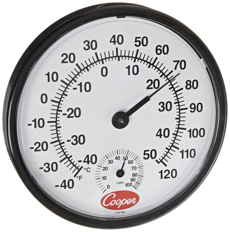 [Australia - AusPower] - Cooper-Atkins 212-150-8 Analog Hygrometer, -40°F to 120°F Temperature Range, 12" Diameter 
