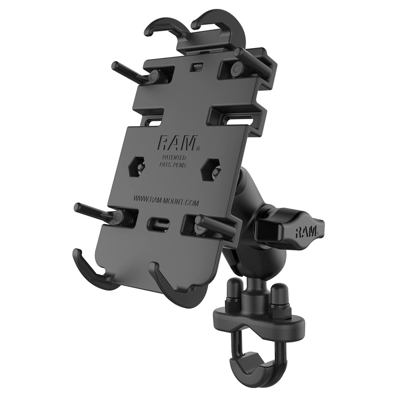 [Australia - AusPower] - RAM MOUNTS Quick-Grip Small Phone Mount with Handlebar U-Bolt Base RAM-B-149Z-A-PD3U with Short Arm for Motorcycle, ATV/UTV, Bike Small Phones 