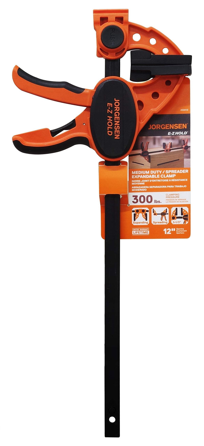 Pony Jorgensen 33412 ISD-3 12-Inch One-Handed Clamp, Orange