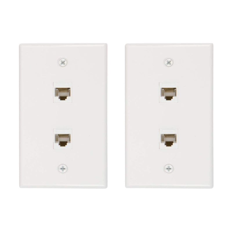 [Australia - AusPower] - Buyer's Point 2 Port Cat6 Ethernet Wall Plate, Female-Female White (2, 2 Port) 