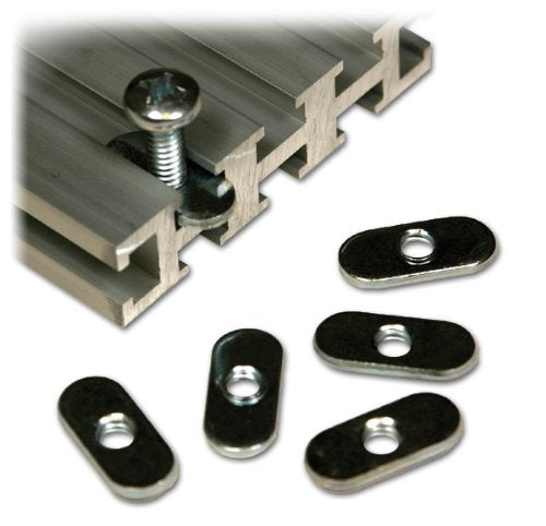 [Australia - AusPower] - 1/4-20 Oval Flat Nuts - Zinc Plated Corrision Resistant, Package of 10. Made in The USA 