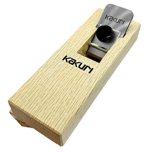 KAKURI Japanese chamfer plane with oak body and steel blade for adjustable 30°, 45°, or 60° wood bevels