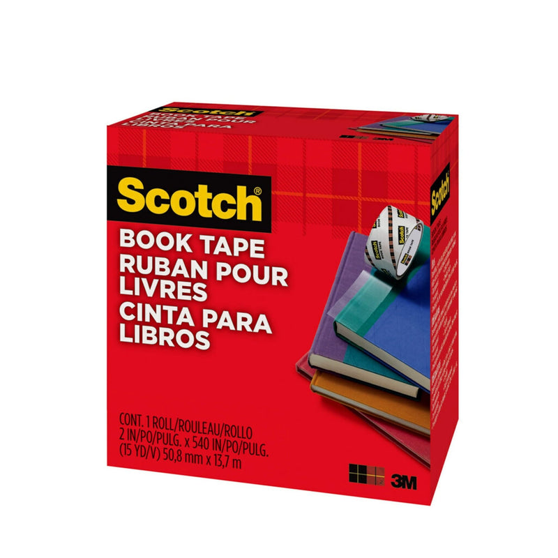 Scotch Book Tape, 845-R, 2 in x 540 in, 1 Roll/Pack (845-R2)