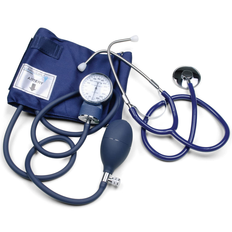 [Australia - AusPower] - Graham-Field 100-019LA Lumiscope Blood Pressure Kit with Aneroid Sphygmomanometer and Stethoscope, Large Adult Cuff 