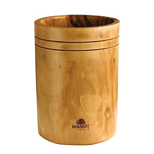 Berard Olive Wood Handcrafted Utensil Canister