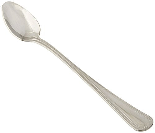 Winco 8" Pearl Stainless Steel Iced Tea Spoons (Set of 12)