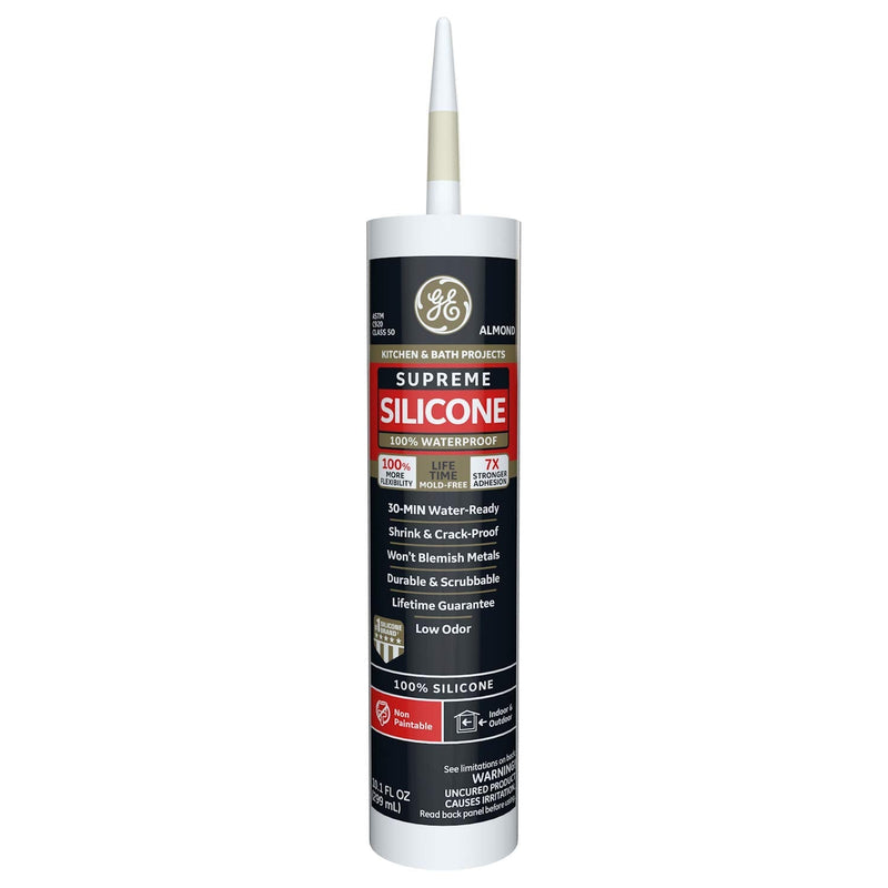 [Australia - AusPower] - GE Sealants & Adhesives M90010 Supreme Silicone Kitchen & Bath Sealant, 10.1oz, Almond 