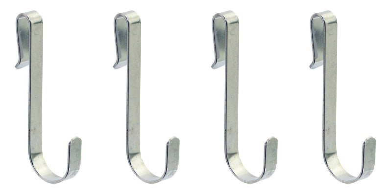 [Australia - AusPower] - Metro LHK23C Snap-On Metal Hooks for Wire Shelving - 5 lbs Capacity Chrome J-Hooks for Hanging Kitchen Tools, Utensils and More - Pack of 4 