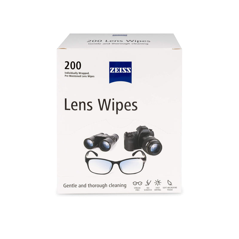 [Australia - AusPower] - ZEISS Pre-Moistened Lens Cleaning Wipes, 200 Count White 200 Count (Pack of 1) 
