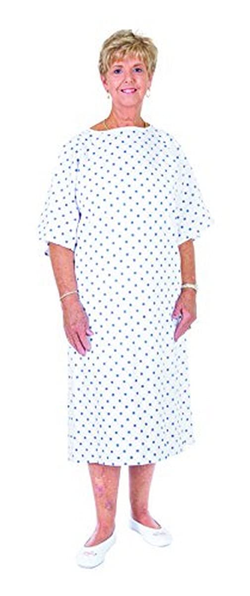 [Australia - AusPower] - Essential Medical Supply Universal Fit Reusable Patient Gown with Ties, Fashion Print on Blue Background Print on White 
