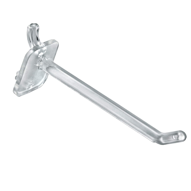 [Australia - AusPower] - Azar Displays 800004-C Pack of 50 Clear Pegboard Hooks (Also Available in Black & White) - 4” Pegboard Hook Set (2” & 6” Pegboard J Hooks Also Available) - Polycarbonate Plastic Hooks for Retail 4 Inch 