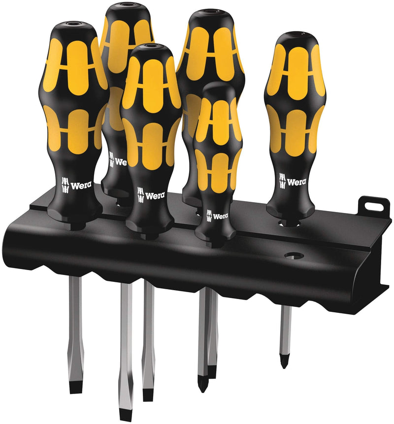 Wera - 5018283001 932 S6 Screwdriver Set Kraftform Chiseldriver & Rack, 6Piece