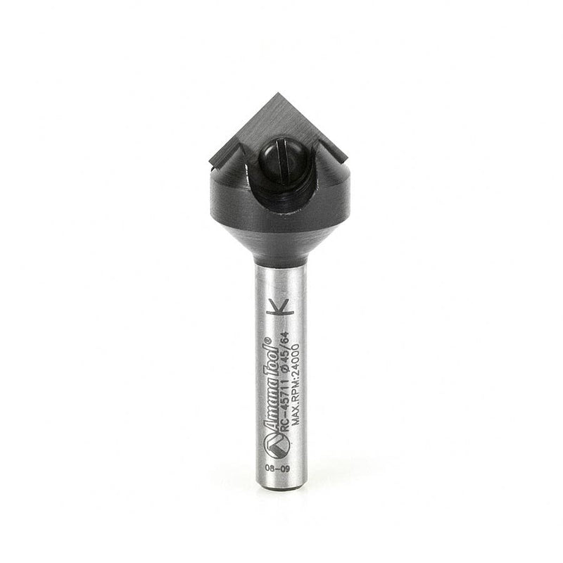 Amana Tool - RC-45711 In-Tech Insert Carbide V Groove 90 Deg x 11/16 Dia x 21/64 x 1/4 Inc 11/16 Dia x 21/64 x 1/4 In