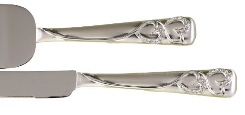 Hortense B. Hewitt Sparkling Love cake knife and server set for wedding or special occasions, with elegant design and polished finish.