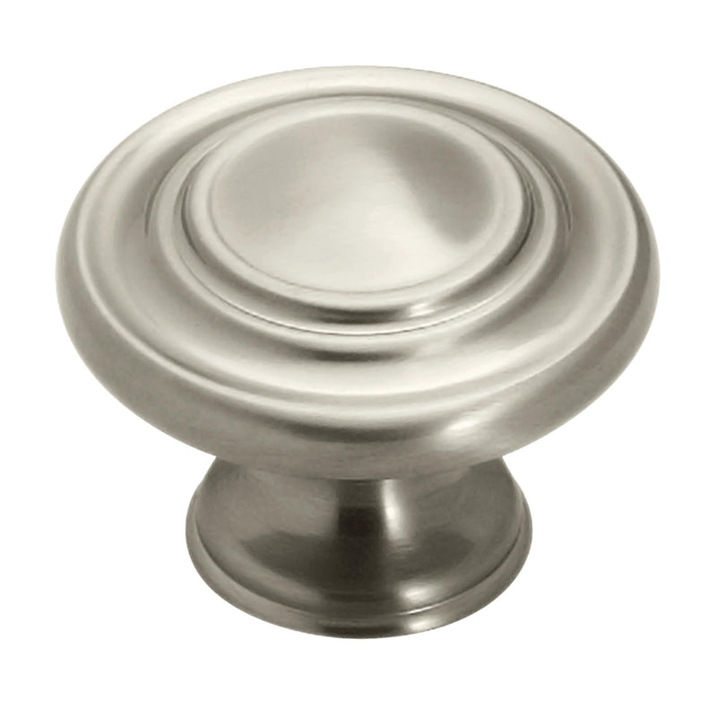 Amerock Inspirations 1-5/16 inch (33 mm) Diameter Satin Nickel Cabinet Knob - 10 Pack