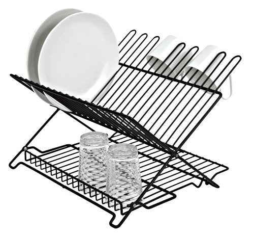 Better Houseware 1483 Junior Folding Dish Rack, Black Jr Folding Dish Rack in Black