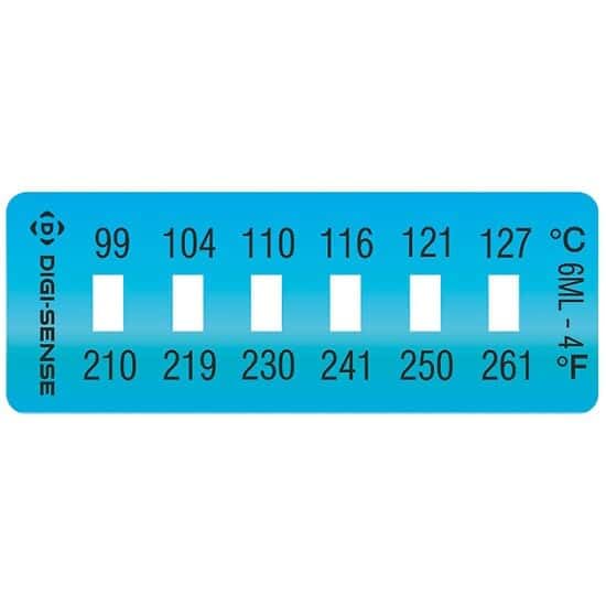 [Australia - AusPower] - Digi-Sense Irreversible 6-Point Horizontal Temperature Label, 210-261F/99-127C; 10/Pk 