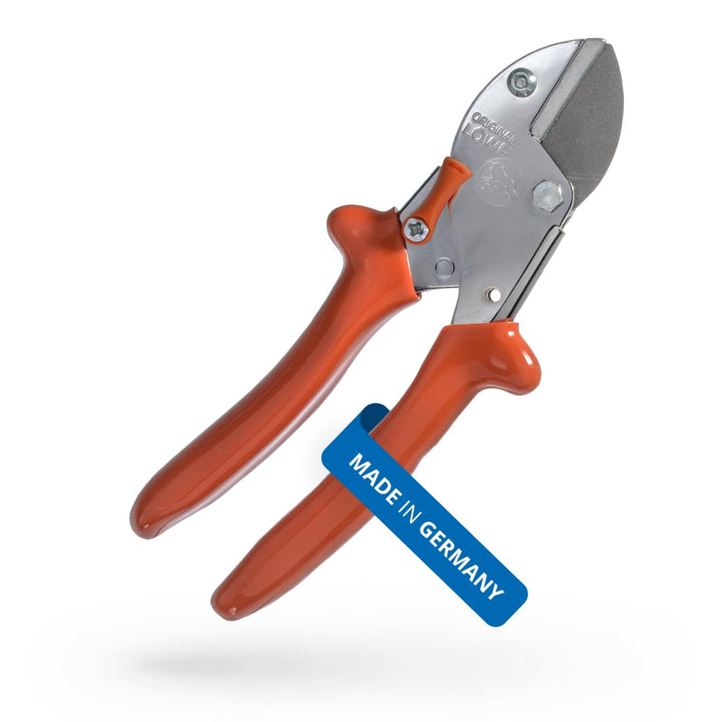 Original LÖWE 5 Professional Anvil Pruning Shears 5.107 with Stainless and Non-Stick Coated Steel Blade - Handy and Lightweight Pruning Shears Ideal for Cutting Apple Trees, Pear Trees & Orchard Work Inward curved handle