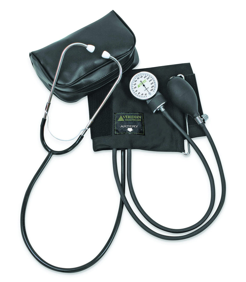 [Australia - AusPower] - Veridian Healthcare Veridian Self-Taking Home Blood Pressure Kit with Attached Stethoscope, Latex Free, Adult, 1 Pound, 1 Count 