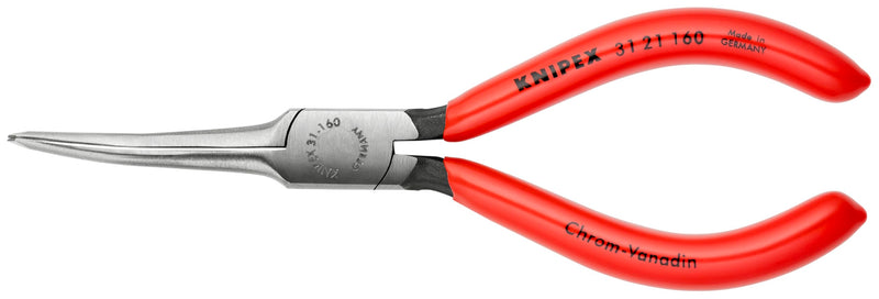 KNIPEX Tools - Needle Nose Pliers, 45 Degree Angled (3121160), Red, 6.25 One Size Multi