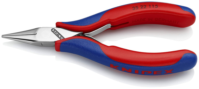 KNIPEX Tools - Electronics Pliers, Half Round Tips, Multi-Component (3522115), 4.5