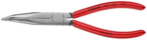 KNIPEX Long Nose 40 angled needle-nose pliers without cut, red handles