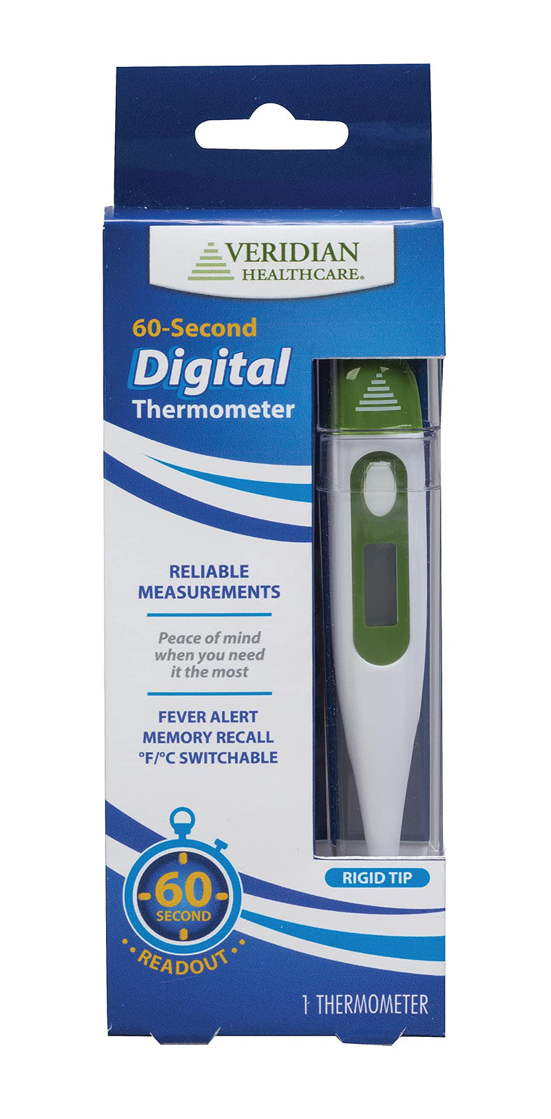 [Australia - AusPower] - Digital Thermometer | 60-Second Readout | Fahrenheit and Celsius | Rigid Tip | Fever Alert | 