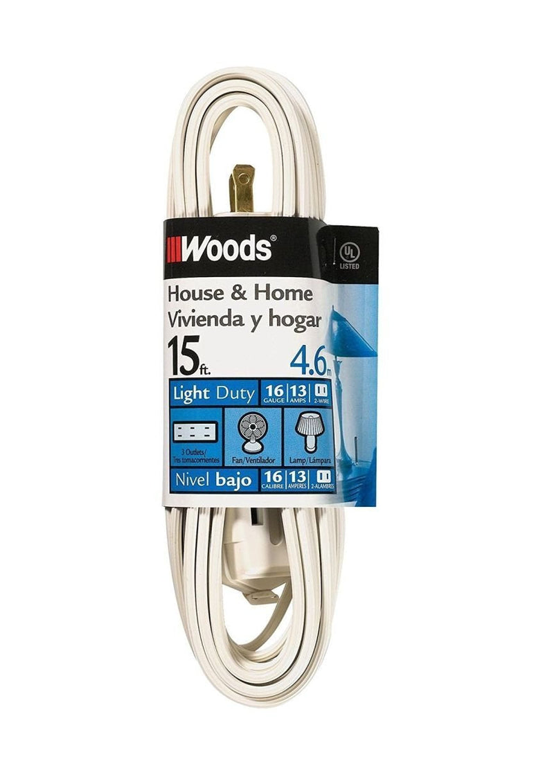 [Australia - AusPower] - Woods 603W 15-Foot Cube Extension Cord with Power Tap; White 