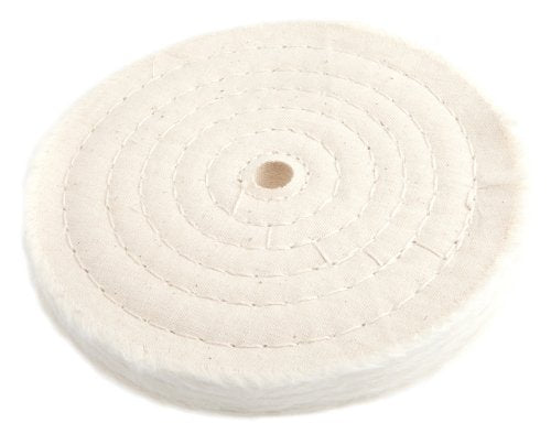 Forney 72040 Cotton Buffing Wheel, Spiral Sewn with 1/2 Arbor, 6-Inch-by-55-Ply