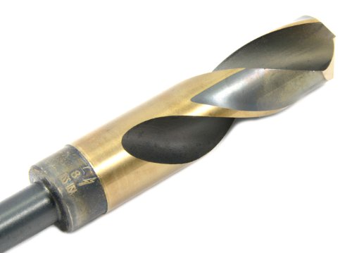 Forney Industrial Pro Silver and Deming jobber drill bit with flatted 1/2-inch shank, 7/8-inch diameter