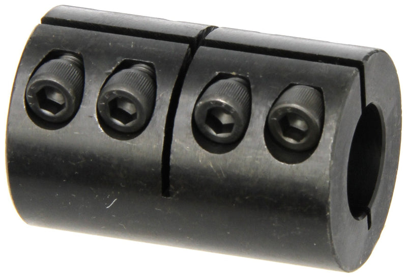 [Australia - AusPower] - ISCC-075-075 Black Oxide Plated Mild Steel Clamping Coupling, 3/4" x 3/4" Bore, 1-1/2" Outside Diameter, 2-1/4" Length, 1/4"-28 x 5/8" Clamp Screw 