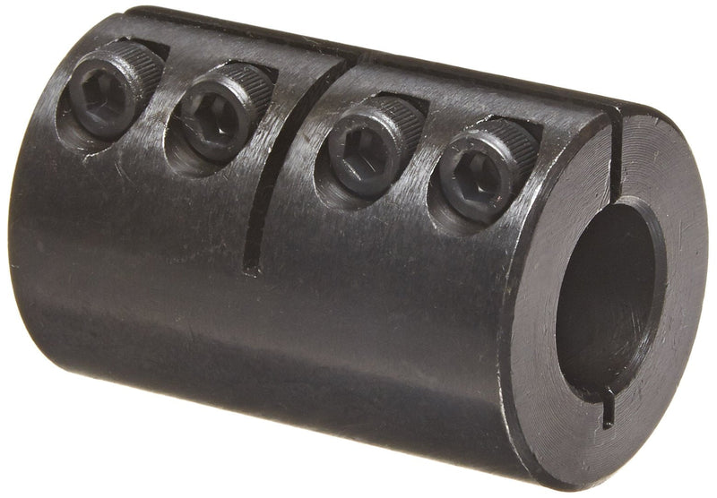 [Australia - AusPower] - ISCC-062-062 Black Oxide Plated Mild Steel Clamping Coupling, 5/8" x 5/8" Bore, 1-5/16" Outside Diameter, 2" Length, #10-32 x 1/2" Clamp Screw 