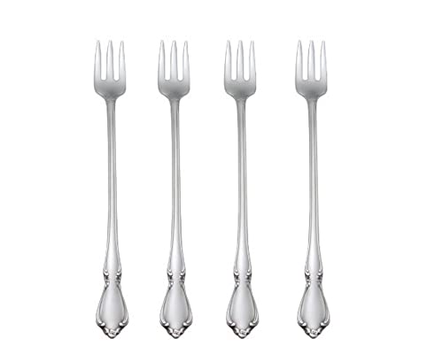 Set of four Oneida Chateau seafood dinner forks with elegant design for seafood dining.