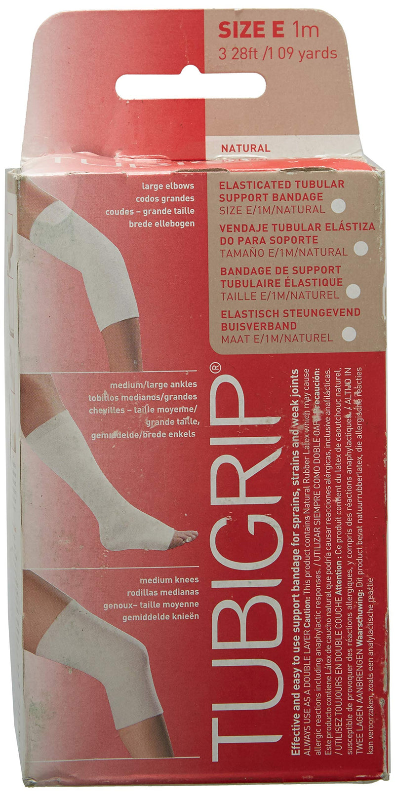 [Australia - AusPower] - Molnlycke 1528 Tubigrip Multipurpose Tubular Bandage, Size E, 3.5" Width, Natural, 39.37" Length 