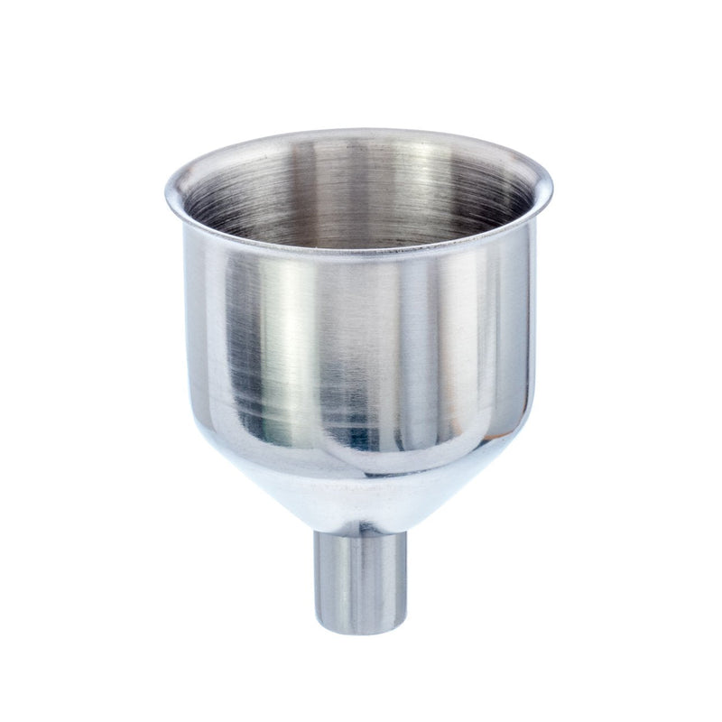[Australia - AusPower] - SE Stainless Steel Funnel for Flasks, Small Metal Funnel for Filling Drinking Liquor Flask, Transferring Oil, Juice, Milk, Attached Screw-On Cap 
