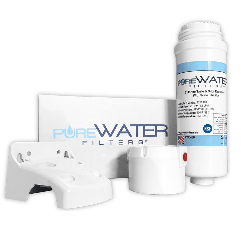 PureWater Filters Water Filter Kit Compatible with Keurig B150, K150, B155, K155, K2500, K3000, B3000, B3000SE, K3500, K4000 (Filter, Housing Head, Mounting Bracket with Screws)