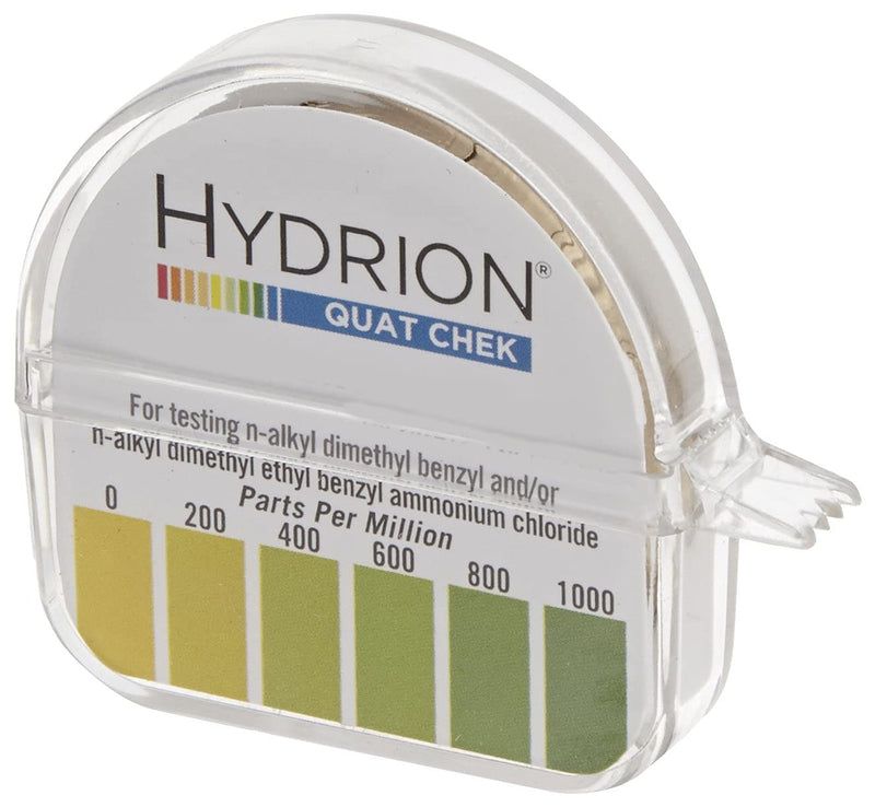 [Australia - AusPower] - Micro Essential Lab QC-1001 Plastic Hydrion High Range Quat Check Test Paper Dispenser, Single Roll, Food Service Test Strips, 0 - 1000 ppm (Case of 10) 
